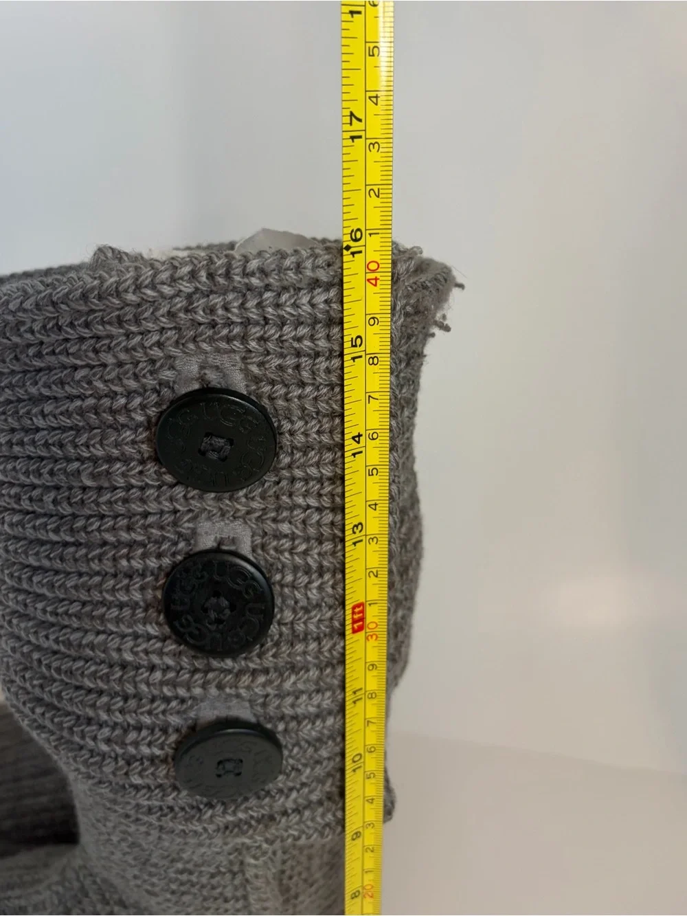 UGG Gray Sweater Knit Button Tall Women's Boots Size 9